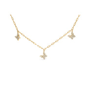 Bids.com 14KT Yellow Gold 1/2 Cttw Diamond Butterfly Station Paperclip Station Necklace (I-J Color, I1-I2 Clarity) - Adjustable 15"-17" Inches Necklaces