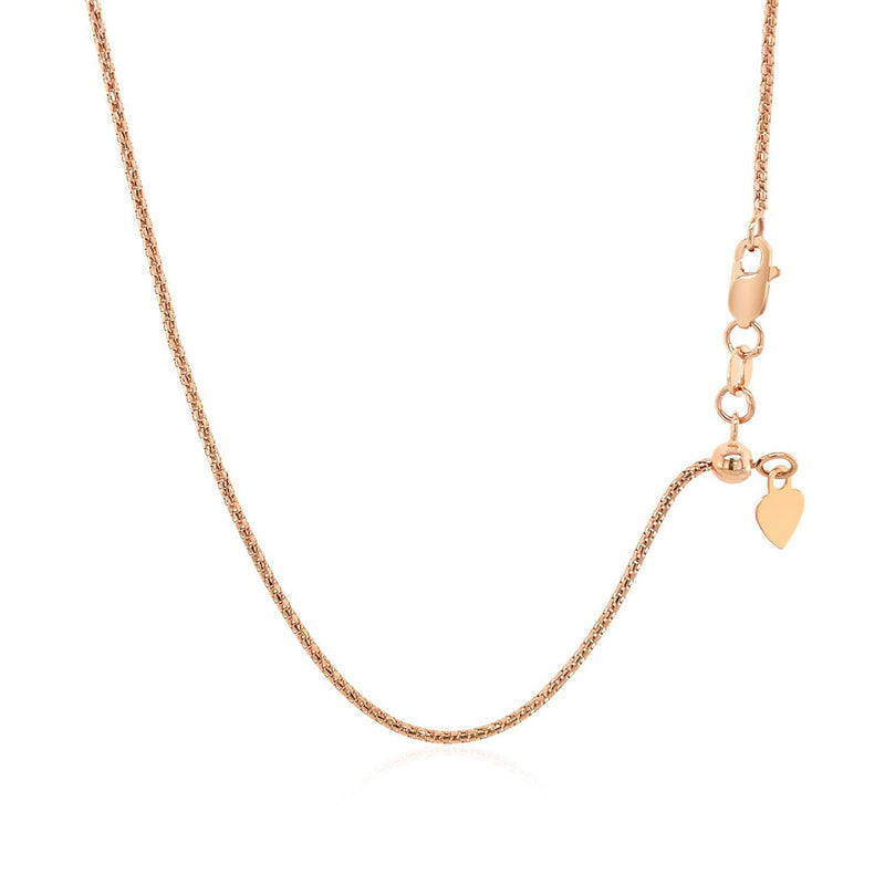 Bids.com 14k Rose Gold Adjustable Popcorn Chain 1.3mm Necklaces
