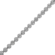 Bids.com .925 Sterling Silver 1.0 Cttw Diamond Miracle-Plate Open Quatrefoil Flower Circle-Link 7" Tennis Bracelet (I-J color, I3 clarity) Bracelets