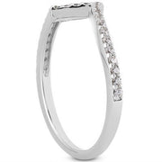 Bids.com 14k White Gold Fancy Zig Zag Pave Diamond Wedding Ring Band Rings