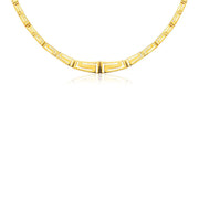 Bids.com 14K Yellow Gold Necklace with Graduated Greek Meander Motif Links Necklaces