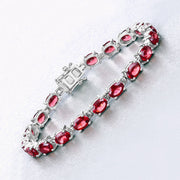 Bids.com 15.30 Carat Genuine Garnet .925 Sterling Silver Bracelet Bracelets