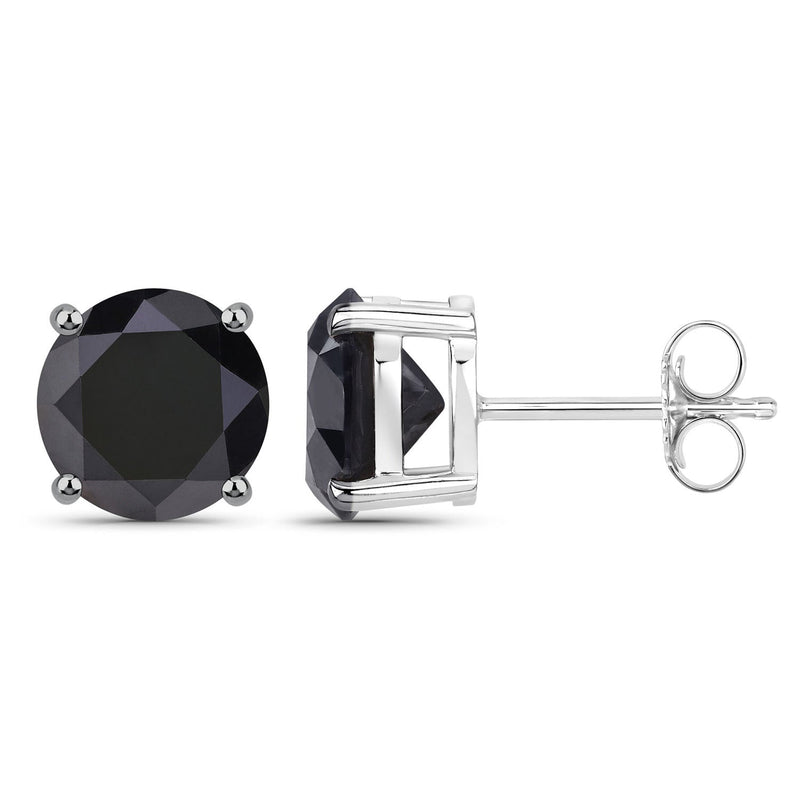 Bids.com 5.41 Carat Genuine Black Diamond 14K White Gold Earrings Earrings