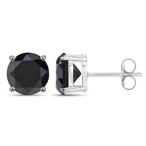 Bids.com 5.41 Carat Genuine Black Diamond 14K White Gold Earrings Earrings