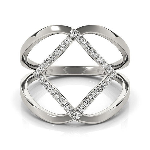 Bids.com 14k White Gold Interlaced Design Diamond Ring (1/5 cttw) Rings