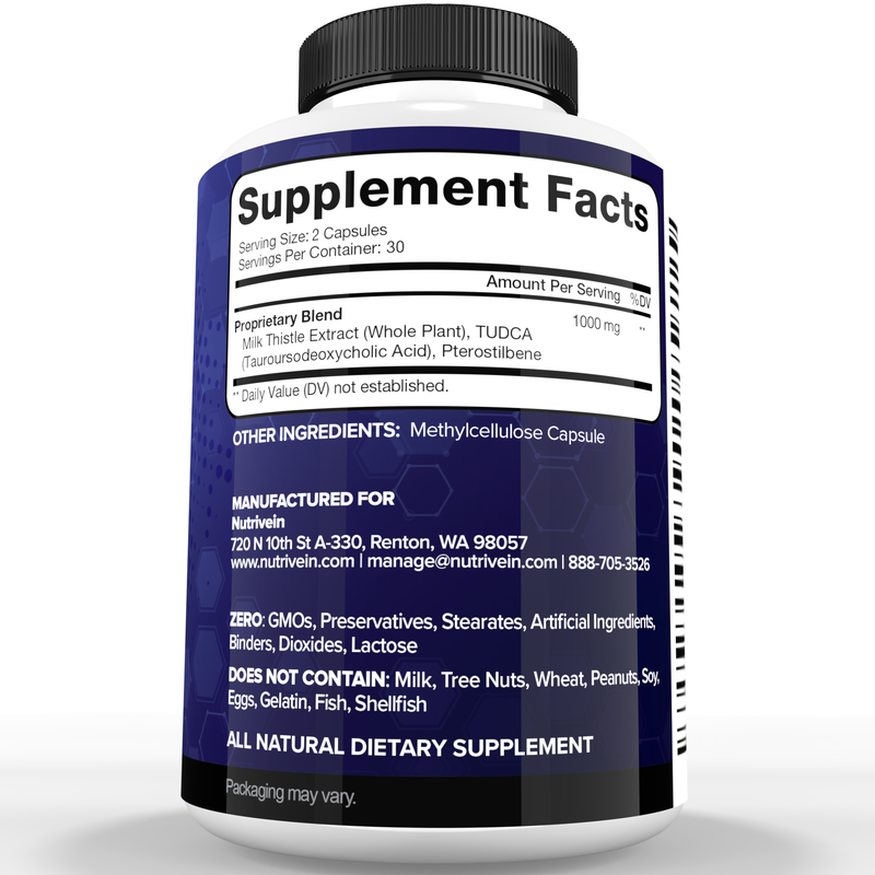 Nutrivein TUDCA Liver Support Supplement - 60 Capsules