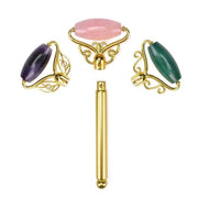 ZAQ Skin & Body Limited Edition - Magic Wand - Jade, Rose Quartz, Amethyst Facial Roller w/ Stand