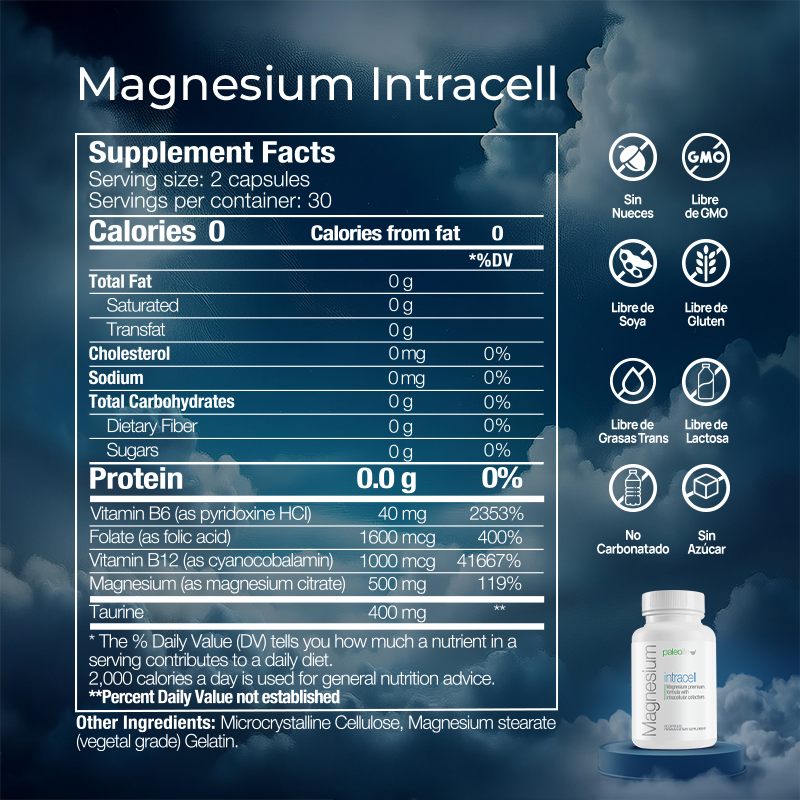 Paleolife Magnesium Intracell MAGNESIUM INTRACELL Dark Slate Gray 1 Pack,3 Pack,6 Pack