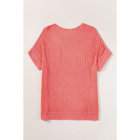 Round Neck Half Sleeve Knit Top