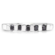 Bids.com 0.50 Carat Genuine Black Diamond .925 Sterling Silver Ring Rings