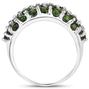 Bids.com 5.04 Carat Genuine Chrome Diopside .925 Sterling Silver Ring Rings