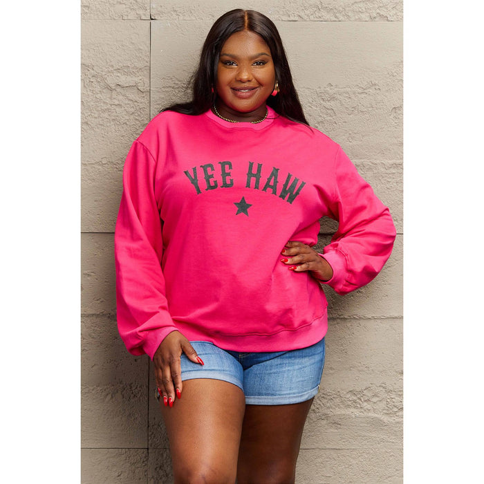 Simply Love YEEHAW Graphic Round Neck Sweatshirt