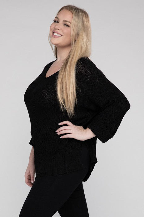 Plus Size Crew Neck Knit Sweater