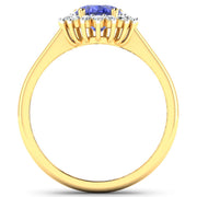 Bids.com 1.92 Carat Genuine Tanzanite and White Diamond 14K Yellow Gold Ring Rings