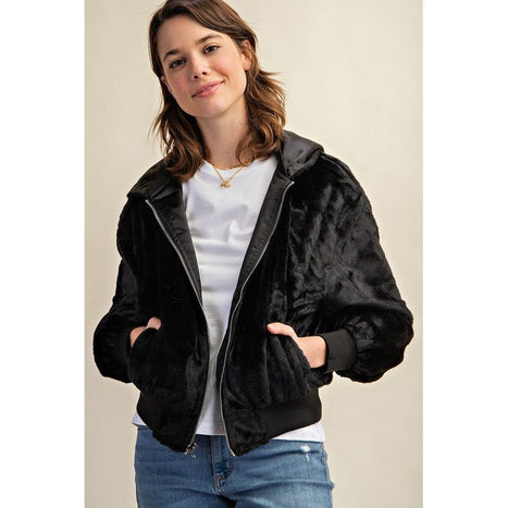 REVERSIBLE ALL WEATHER FUR LINED BOMBER JACKET