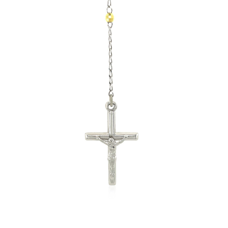 Bids.com Three Toned Rosary Chain and Bead Necklace in Sterling Silver Necklaces