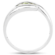 Bids.com 0.56 Carat Genuine Peridot .925 Sterling Silver Ring Rings
