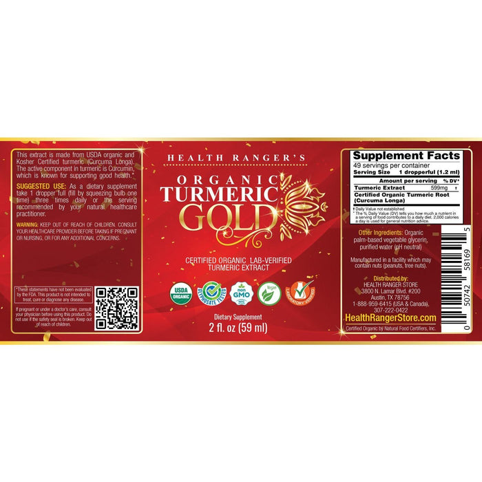 Brighteon Store - Health Ranger'S Organic Turmeric Gold Liquid Extract 2 Fl. Oz.