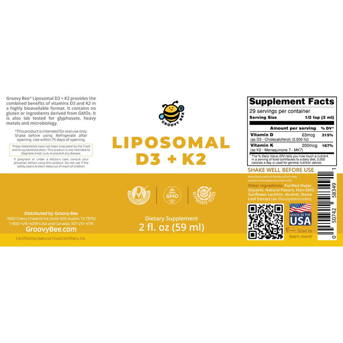 Liposomal Vitamin D3 + K2 2 fl. oz (59 ml)