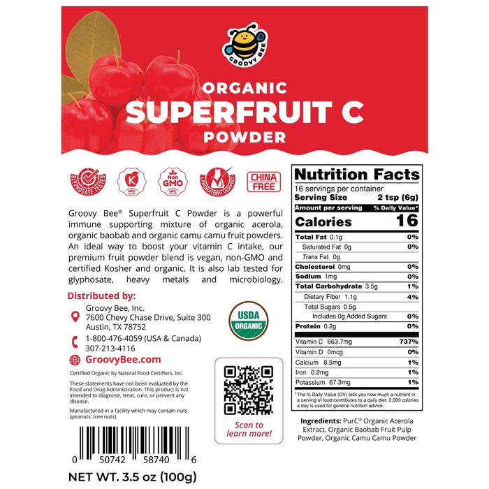 Organic Superfruit C Powder 3.5 oz (100g)