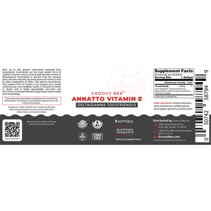 Brighteon Store - Annatto Vitamin E Delta/Gamma Tocotrienols 125Mg 60 Softgels