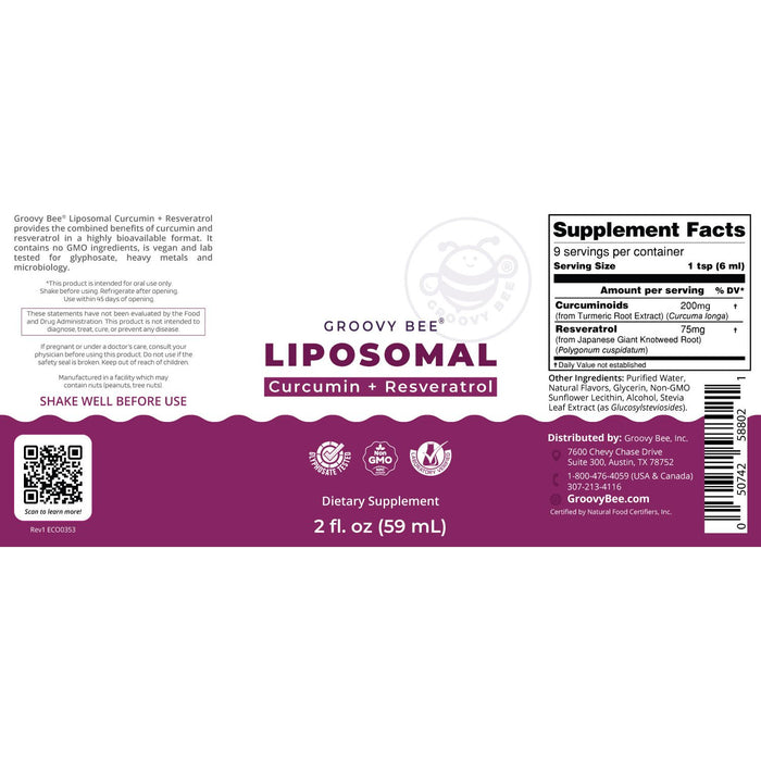 Liposomal Curcumin + Resveratrol 2fl. oz (59ml)