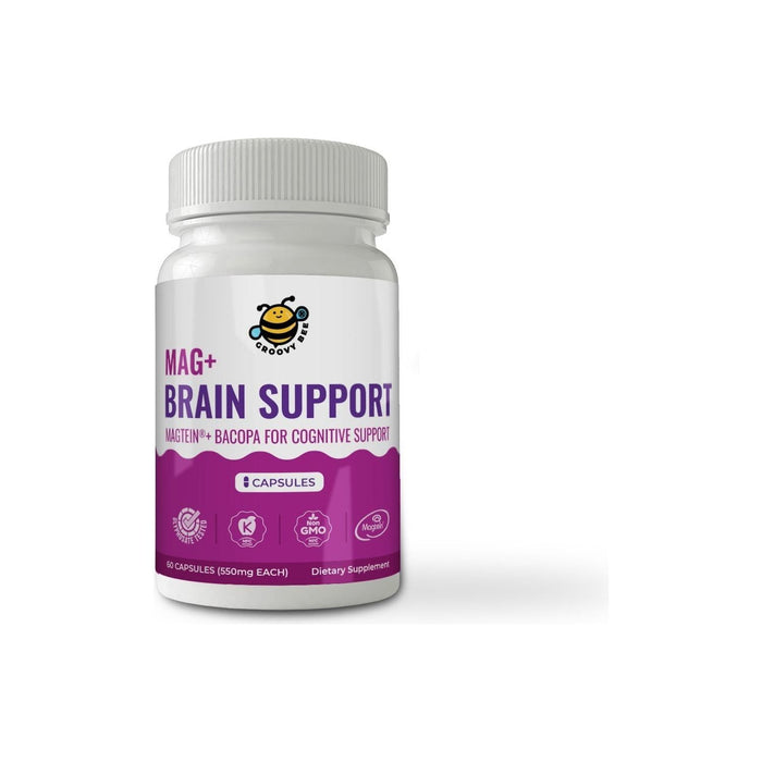 Mag+ Brain Boost Nootropic (Magtein + Bacopa for Cognitive Performance) 60 Capsules (550mg Each)