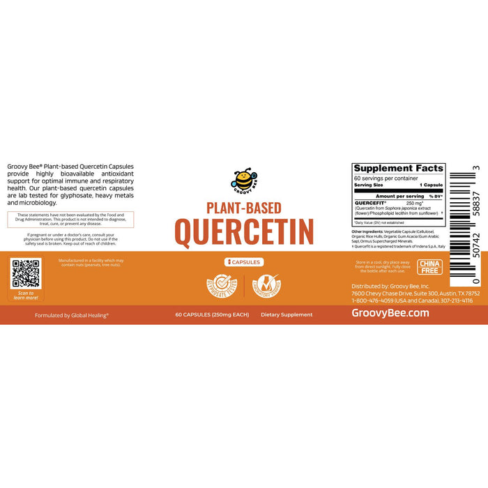 Plant-Based Quercetin 250 mg Each 60 Caps