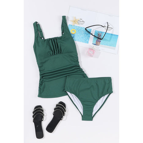 Square Neck Wide Strap Tankini Set