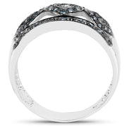Bids.com 0.32 Carat Genuine Blue Diamond .925 Sterling Silver Ring Rings