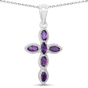 Bids.com 0.90 Carat Genuine Amethyst .925 Sterling Silver Pendant Pendants