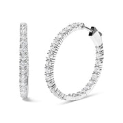 Bids.com 14K White Gold 5.00 Cttw Lab Grown Diamond Inside Out Hoop Earrings (F-G Color, VS1-VS2 Clarity) Earrings