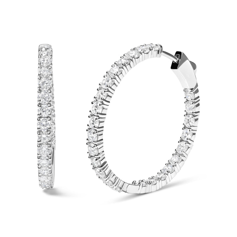 Bids.com 14K White Gold 5.00 Cttw Lab Grown Diamond Inside Out Hoop Earrings (F-G Color, VS1-VS2 Clarity) Earrings