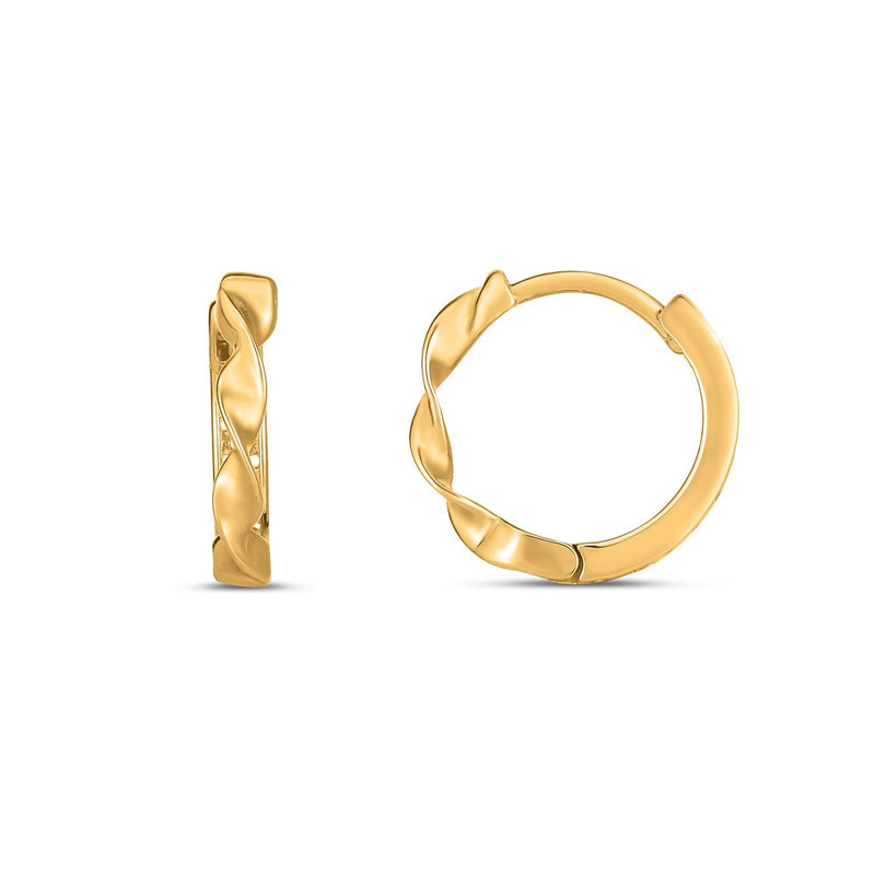Bids.com 14k Yellow Gold Twist Huggie Hoops Earrings