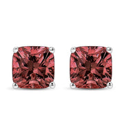 Bids.com 14K White Gold 1 1/2 Cttw Lab Grown Pink Cushion 4-Prong Set Classic Diamond Solitaire Stud Earrings (Pink Color, VS1-VS2 Clarity) Earrings
