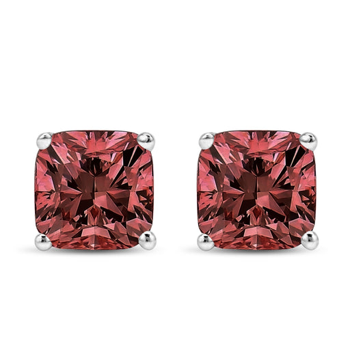 Bids.com 14K White Gold 1 1/2 Cttw Lab Grown Pink Cushion 4-Prong Set Classic Diamond Solitaire Stud Earrings (Pink Color, VS1-VS2 Clarity) Earrings