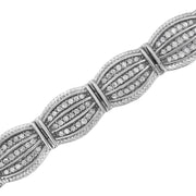 Bids.com .925 Sterling Silver 3.0 Cttw Prong Set Diamond Art Deco Style Tennis Bracelet (I-J Color, I2-I3 Clarity) - 7.25" Bracelets