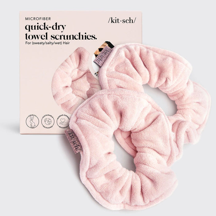 Kitsch - Patented Microfiber Towel Scrunchies - Blush