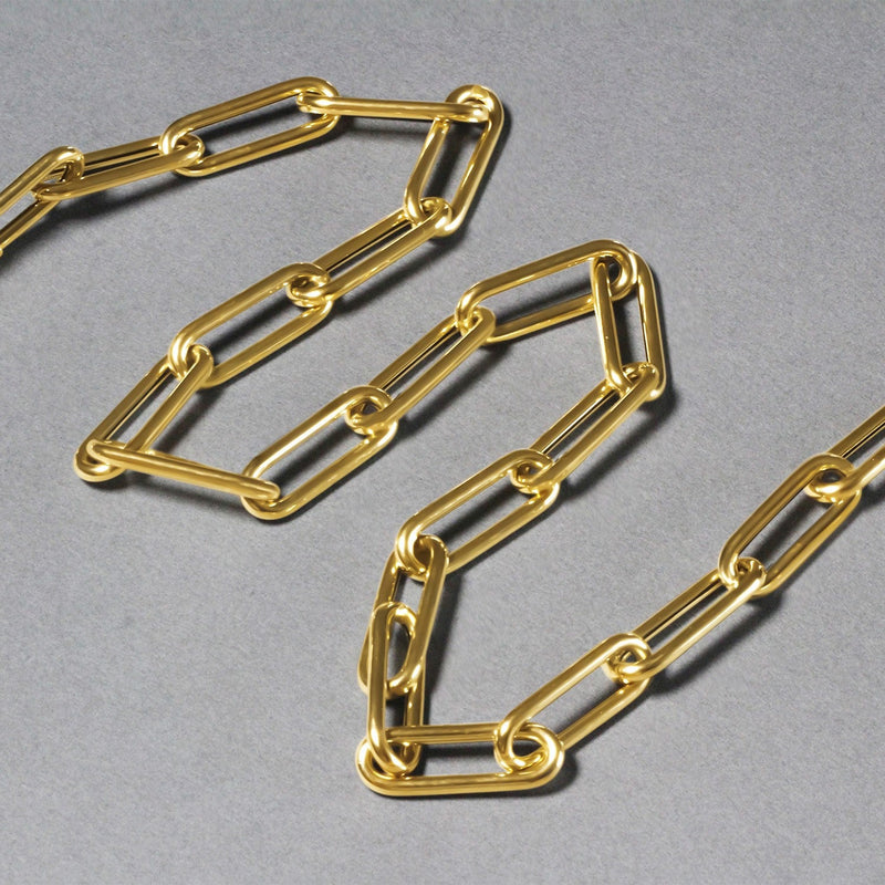 Bids.com 14k Yellow Gold Rounded Paperclip Chain Necklace Necklaces