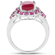 Bids.com 4.43 Carat Glass Filled Ruby and Ruby .925 Sterling Silver Ring Rings
