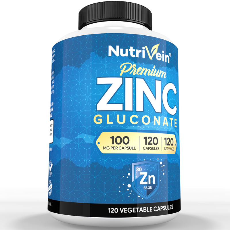 Nutrivein Nutrivein Premium Zinc Gluconate 100mg - 120 Capsules QZ-0LPB-QKOI