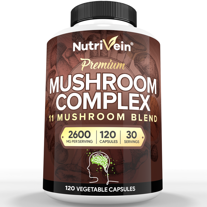 Nutrivein Mushroom Complex Supplement - 120 Capsules TV-N19P-4QLS