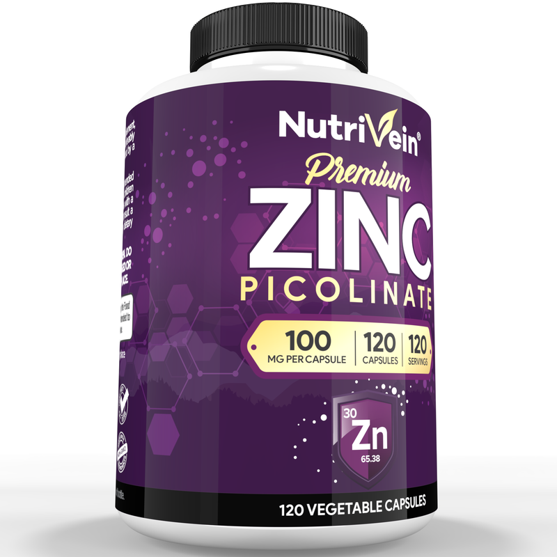 Nutrivein Nutrivein Premium Zinc Picolinate 100mg - 120 Capsules 9J-MCFT-H5FQ