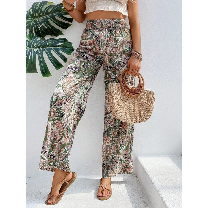 Printed Wide Leg Pants