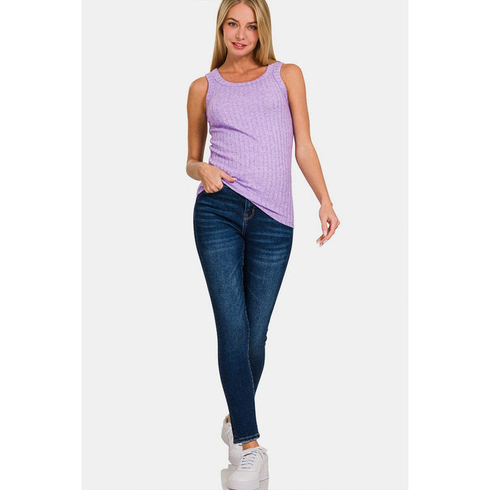 Zenana Ribbed Round Neck Tank