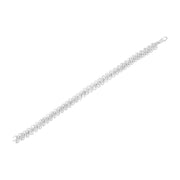 Bids.com .925 Sterling Silver 1/4 cttw Round-Cut Diamond Double Row Wrapped S-Link Bracelet (I-J Color, I2-I3 Clarity) - Size 7.25" Bracelets