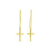 Bids.com 14k Yellow Gold Dangle Cross Earrings Earrings