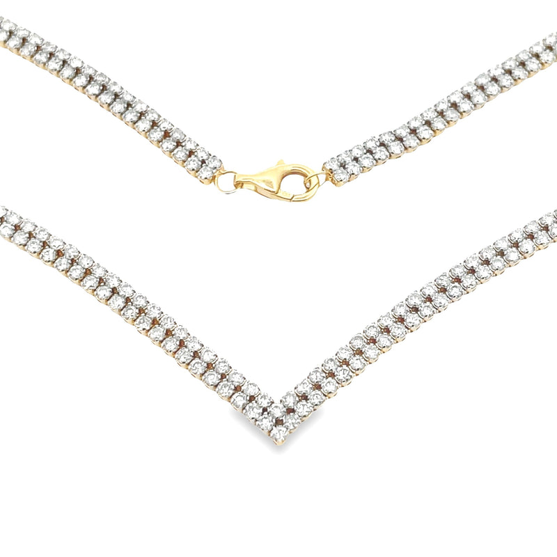 Bids.com 7.00ct Diamond Tennis Necklace 14KT Yellow Gold Pendants