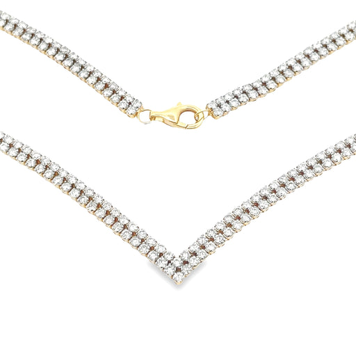 Bids.com 7.00ct Diamond Tennis Necklace 14KT Yellow Gold Pendants White Smoke 16