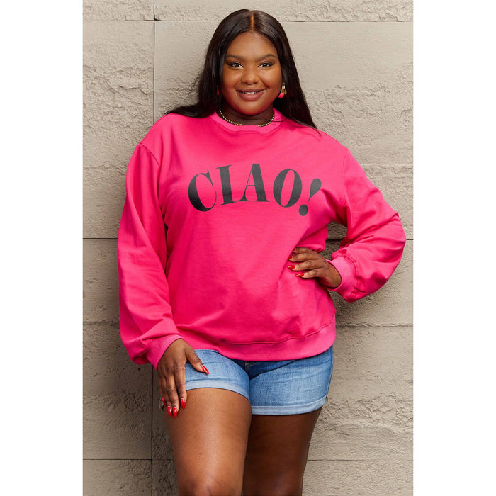 Simply Love CIAO! Round Neck Sweatshirt